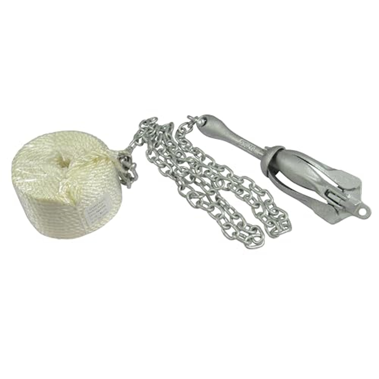 Folding grapnel kayak anchor kit, 2.5kg, with chain and rope